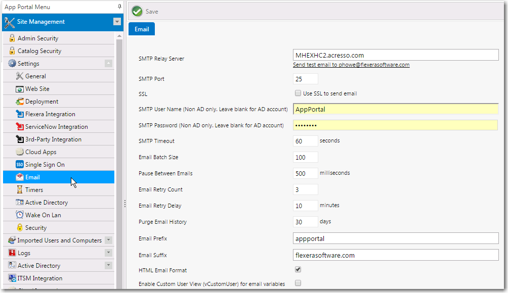 Enabling HTML Formatting of Emails